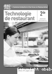 Technologie de restaurant Bac pro 2nde Livre du professeur